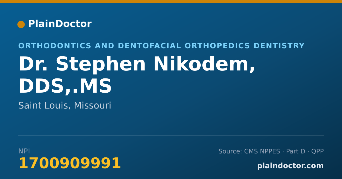 Shareable card for Stephen Nikodem, DDS,.MS - Orthodontics and Dentofacial Orthopedics Dentistry, Saint Louis, MO