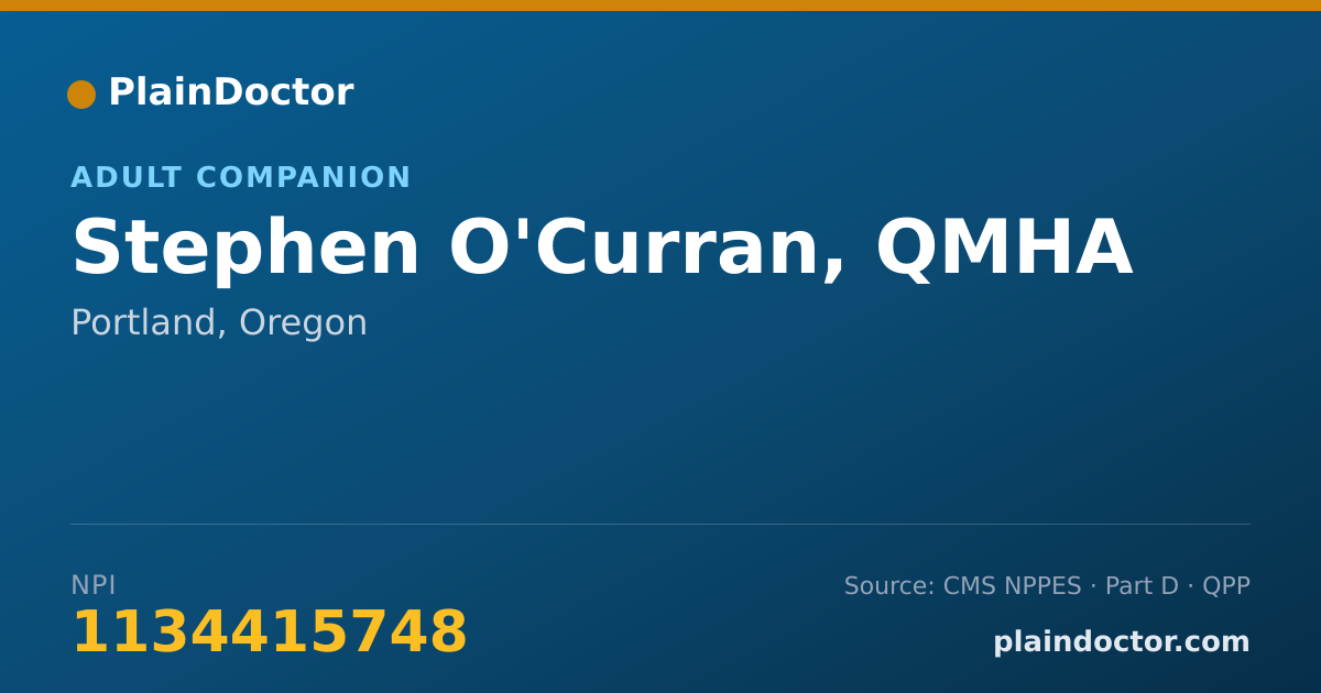 Shareable card for Stephen O'Curran, QMHA - Adult Companion, Portland, OR
