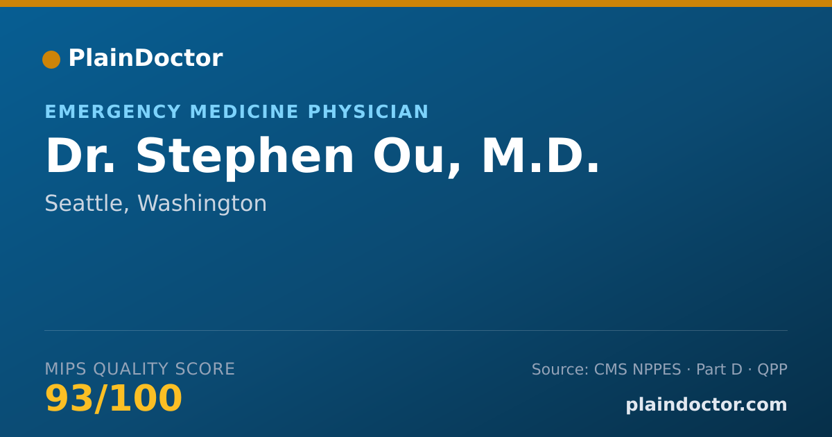 Shareable card for Stephen Ou, M.D. - Emergency Medicine Physician, Seattle, WA