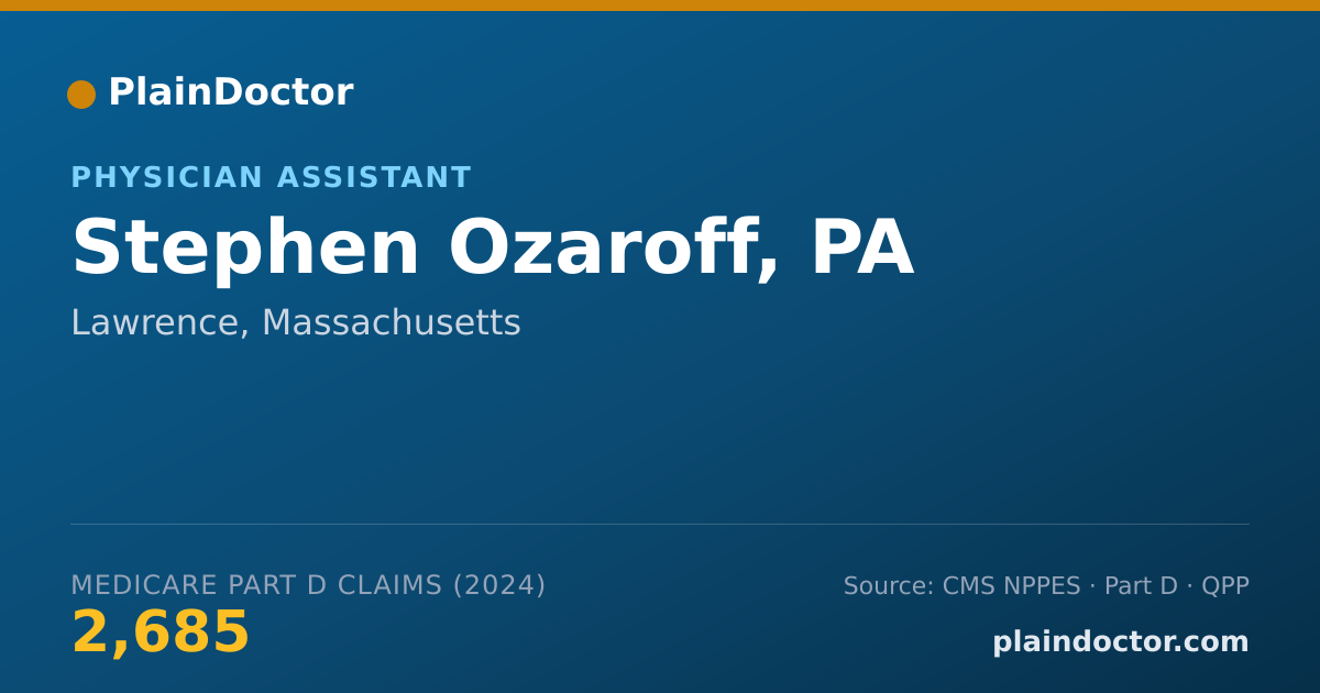 Shareable card for Stephen Ozaroff, PA - Physician Assistant, Lawrence, MA
