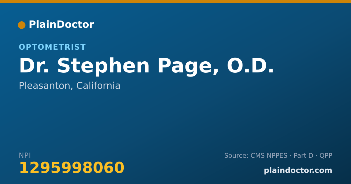 Shareable card for Stephen Page, O.D. - Optometrist, Pleasanton, CA