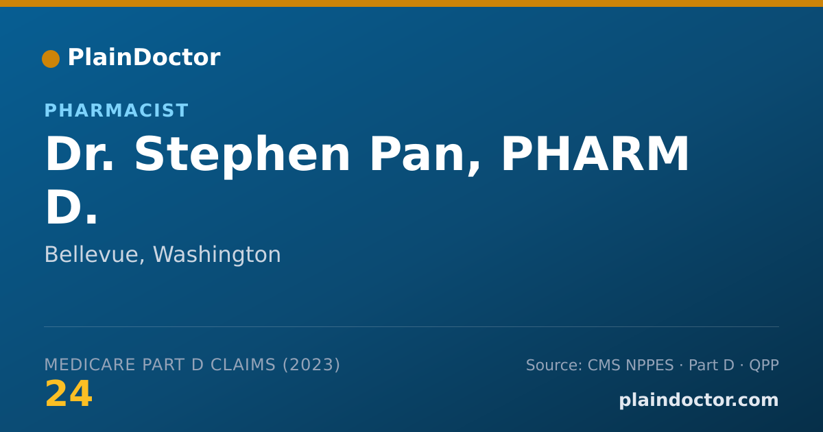 Shareable card for Stephen Pan, PHARM D. - Pharmacist, Bellevue, WA