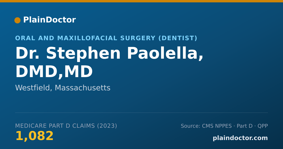 Shareable card for Stephen Paolella, DMD,MD - Oral and Maxillofacial Surgery (Dentist), Westfield, MA