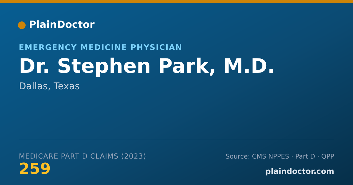Shareable card for Stephen Park, M.D. - Emergency Medicine Physician, Dallas, TX