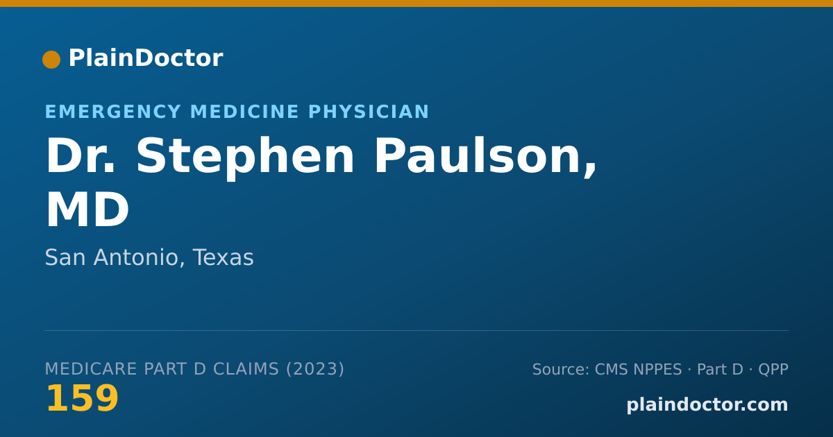 Shareable card for Stephen Paulson, MD - Emergency Medicine Physician, San Antonio, TX