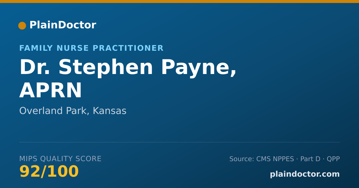 Shareable card for Stephen Payne, APRN - Family Nurse Practitioner, Overland Park, KS