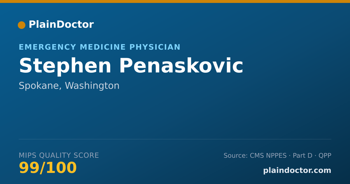 Shareable card for Stephen Penaskovic - Emergency Medicine Physician, Spokane, WA