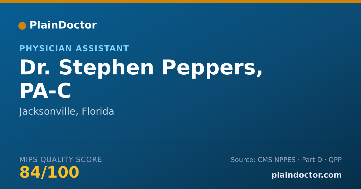 Shareable card for Stephen Peppers, PA-C - Physician Assistant, Jacksonville, FL