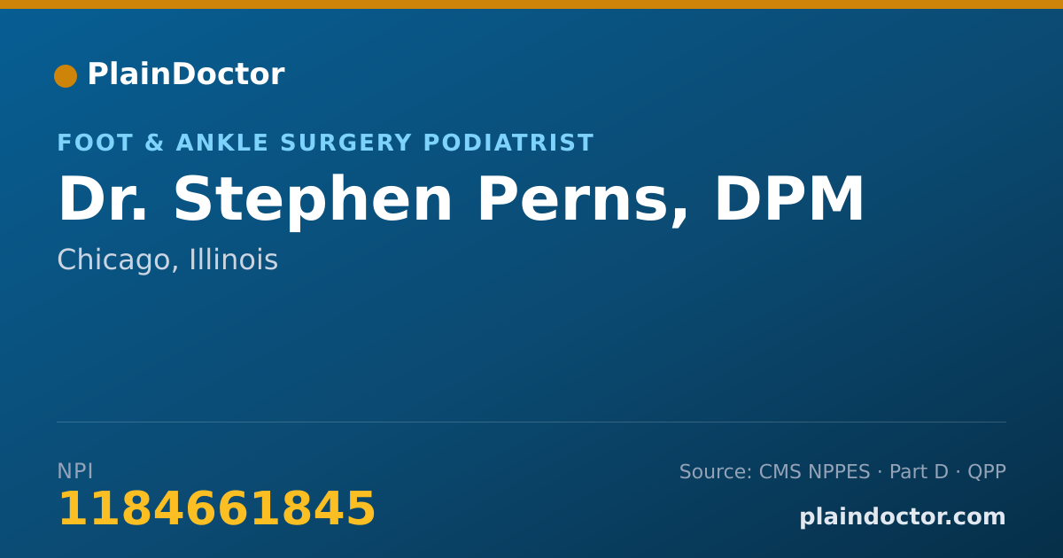 Shareable card for Stephen Perns, DPM - Foot & Ankle Surgery Podiatrist, Chicago, IL