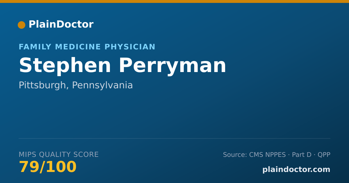 Shareable card for Stephen Perryman - Family Medicine Physician, Pittsburgh, PA