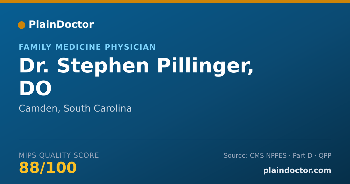 Shareable card for Stephen Pillinger, DO - Family Medicine Physician, Camden, SC