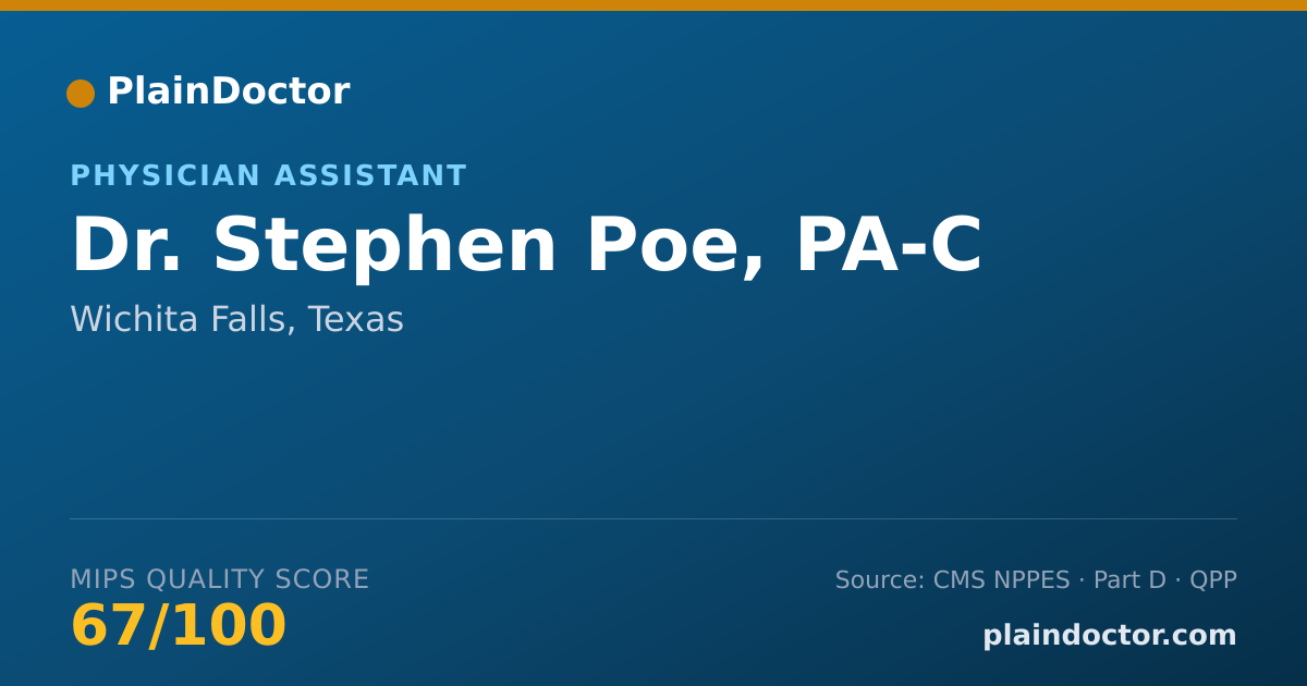 Shareable card for Stephen Poe, PA-C - Physician Assistant, Wichita Falls, TX