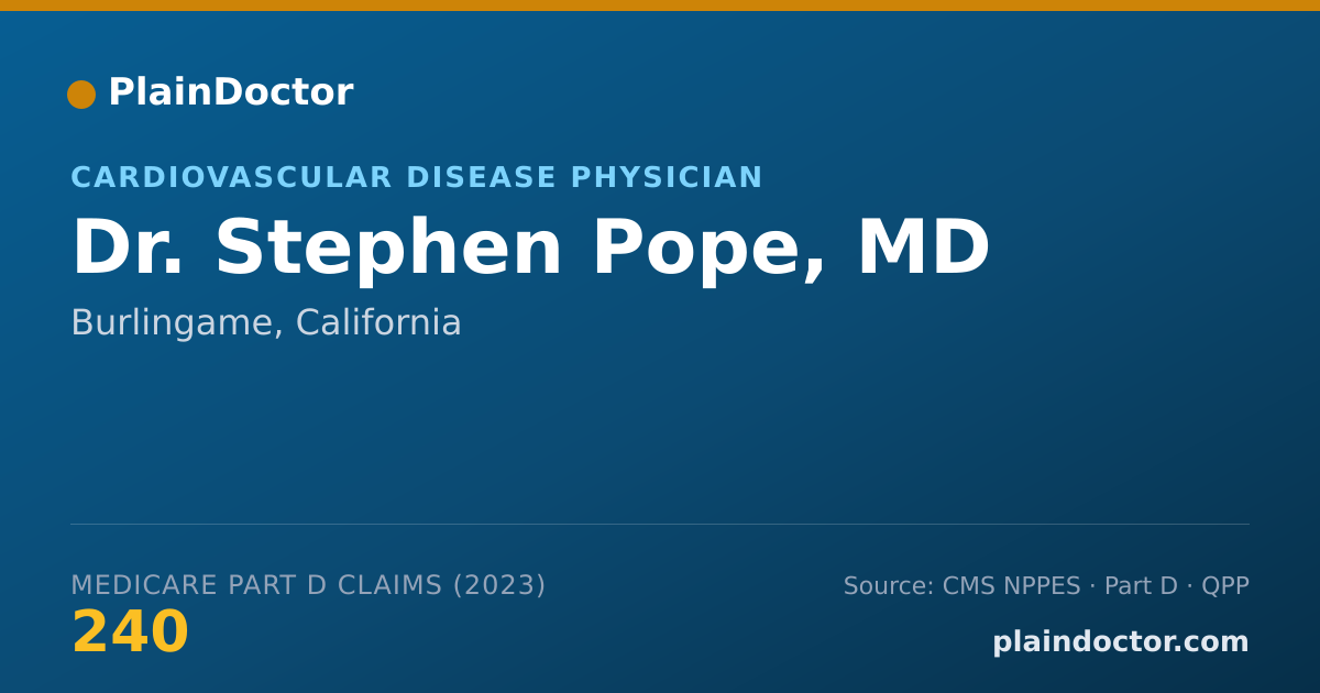 Shareable card for Stephen Pope, MD - Cardiovascular Disease Physician, Burlingame, CA