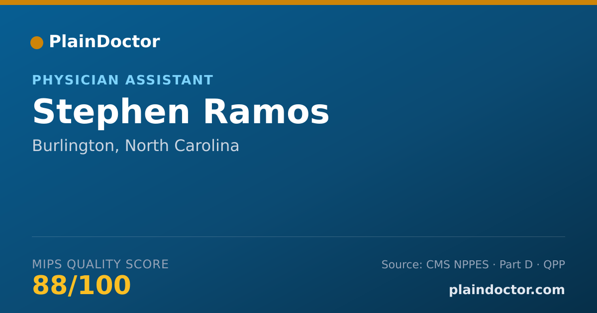 Shareable card for Stephen Ramos - Physician Assistant, Burlington, NC