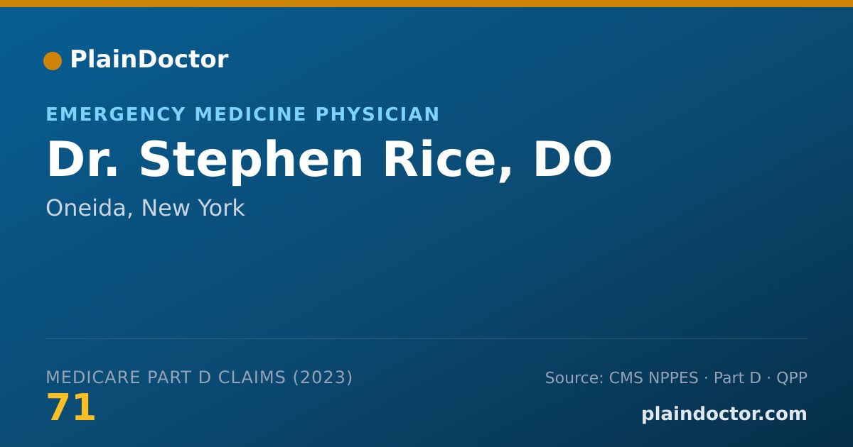 Shareable card for Stephen Rice, DO - Emergency Medicine Physician, Oneida, NY