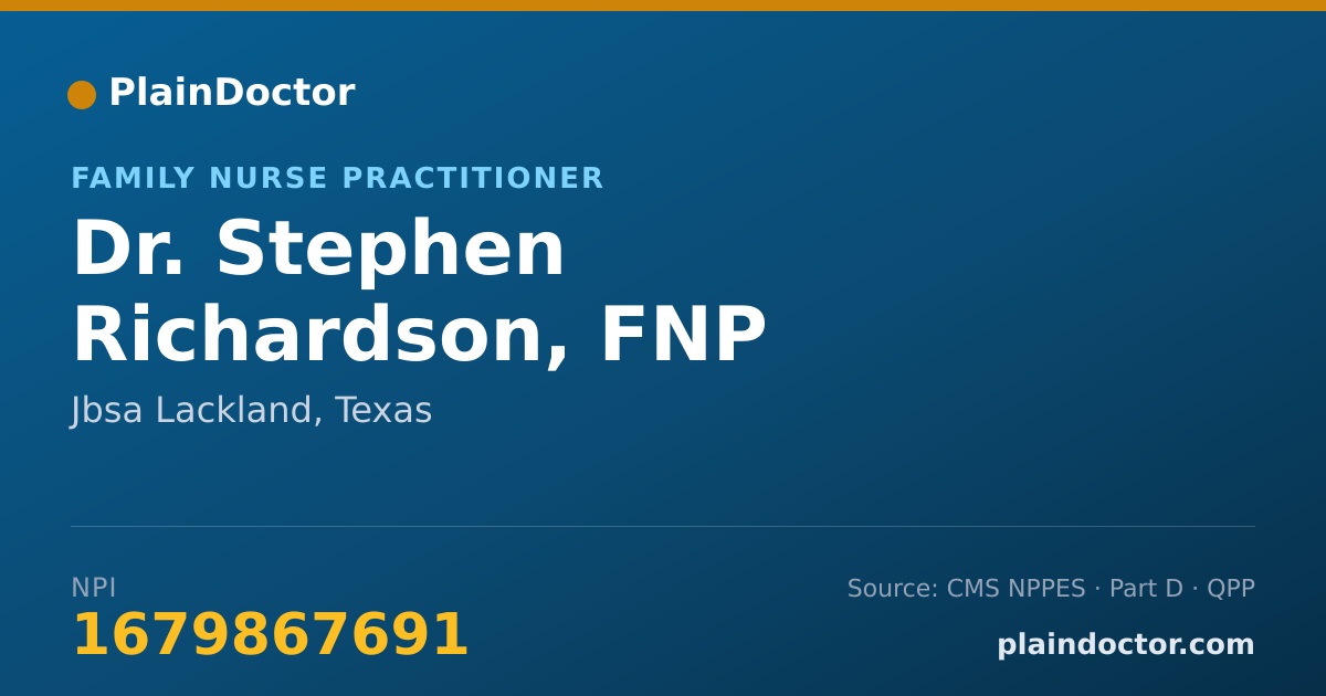 Shareable card for Stephen Richardson, FNP - Family Nurse Practitioner, Jbsa Lackland, TX