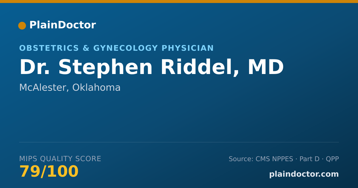 Shareable card for Stephen Riddel, MD - Obstetrics & Gynecology Physician, McAlester, OK
