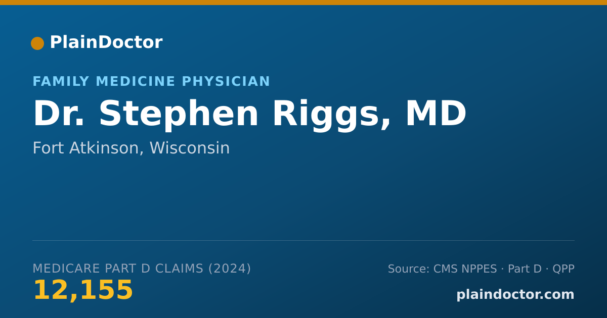 Shareable card for Stephen Riggs, MD - Family Medicine Physician, Fort Atkinson, WI