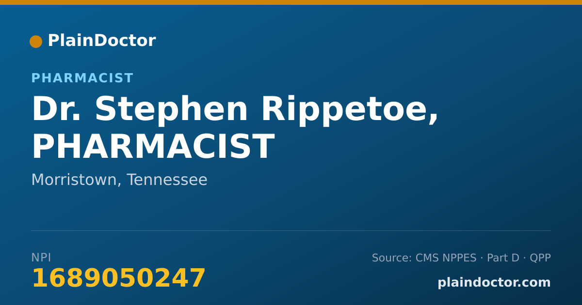 Shareable card for Stephen Rippetoe, PHARMACIST - Pharmacist, Morristown, TN