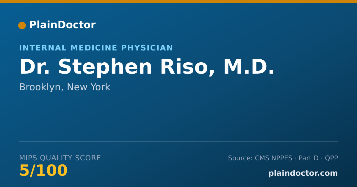 Shareable card for Stephen Riso, M.D. - Internal Medicine Physician, Brooklyn, NY