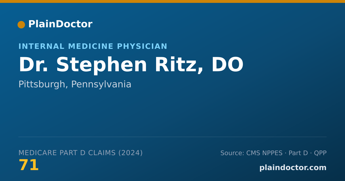 Shareable card for Stephen Ritz, DO - Internal Medicine Physician, Pittsburgh, PA