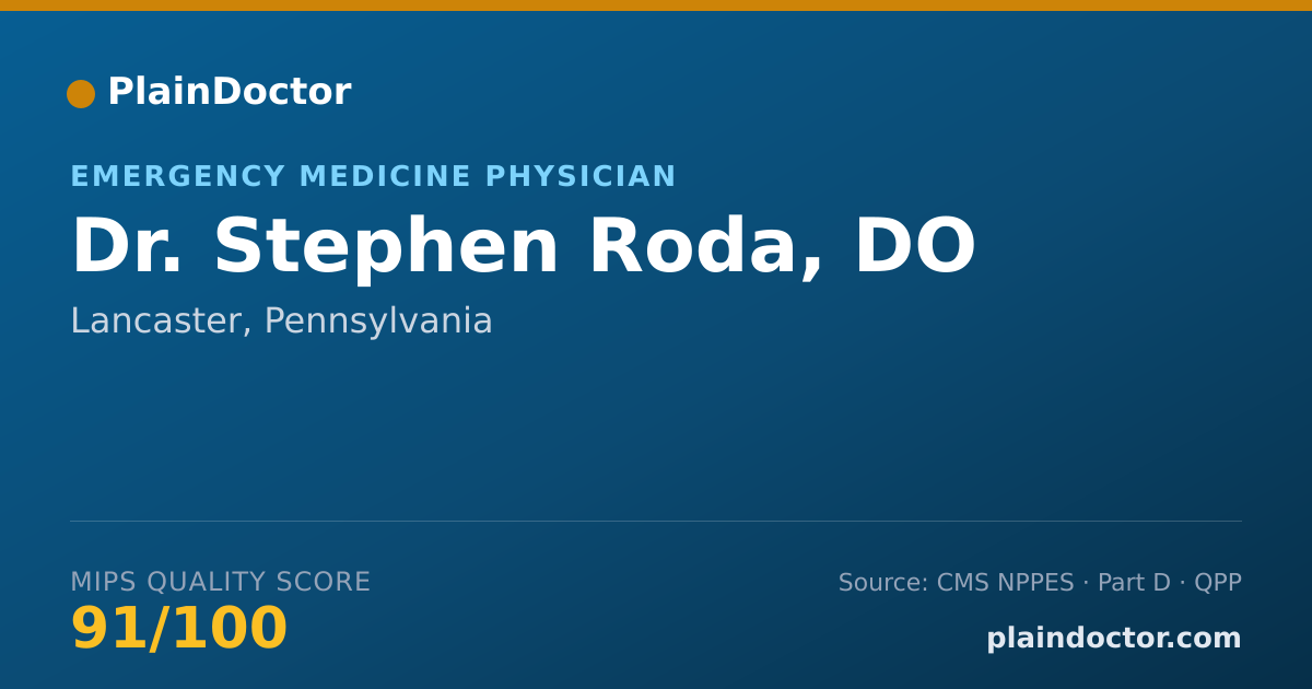 Shareable card for Stephen Roda, DO - Emergency Medicine Physician, Lancaster, PA
