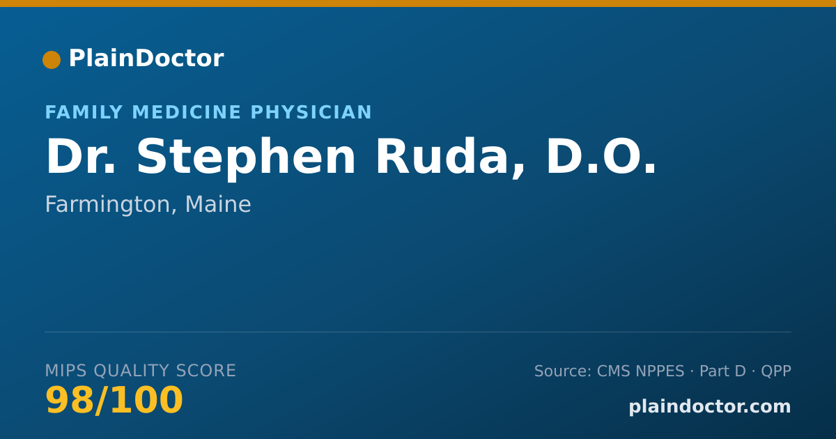 Shareable card for Stephen Ruda, D.O. - Family Medicine Physician, Farmington, ME