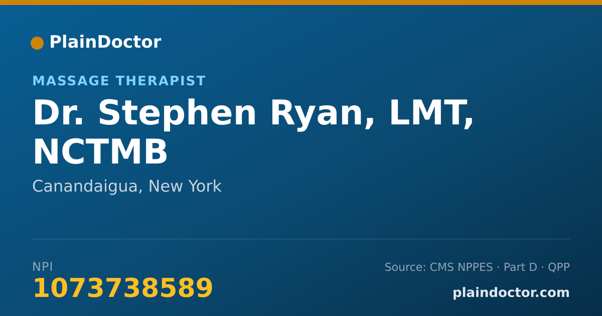 Shareable card for Stephen Ryan, LMT, NCTMB - Massage Therapist, Canandaigua, NY