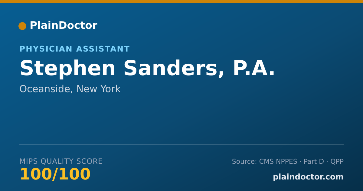 Shareable card for Stephen Sanders, P.A. - Physician Assistant, Oceanside, NY