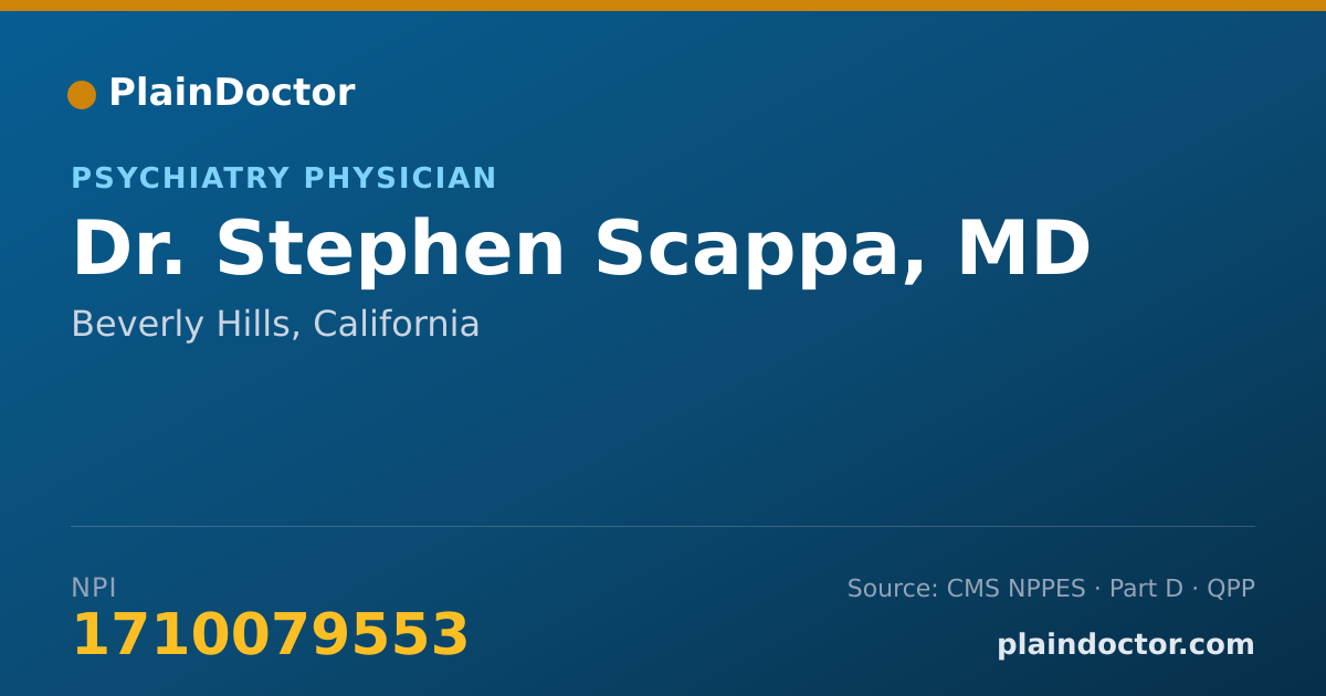 Shareable card for Stephen Scappa, MD - Psychiatry Physician, Beverly Hills, CA