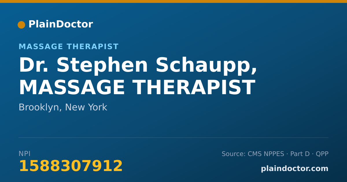 Shareable card for Stephen Schaupp, MASSAGE THERAPIST - Massage Therapist, Brooklyn, NY