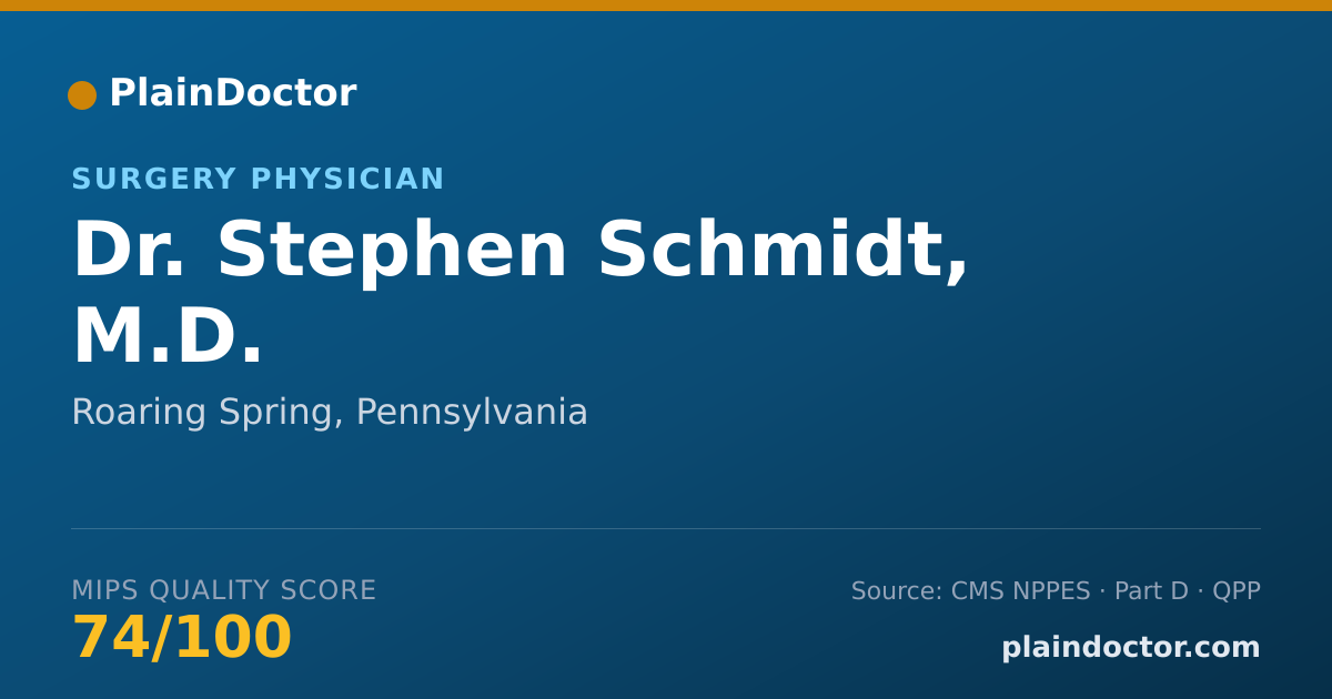 Shareable card for Stephen Schmidt, M.D. - Surgery Physician, Roaring Spring, PA