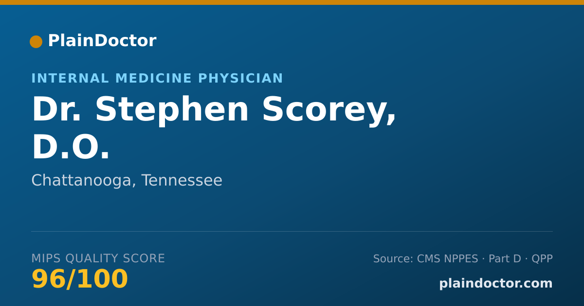 Shareable card for Stephen Scorey, D.O. - Internal Medicine Physician, Chattanooga, TN