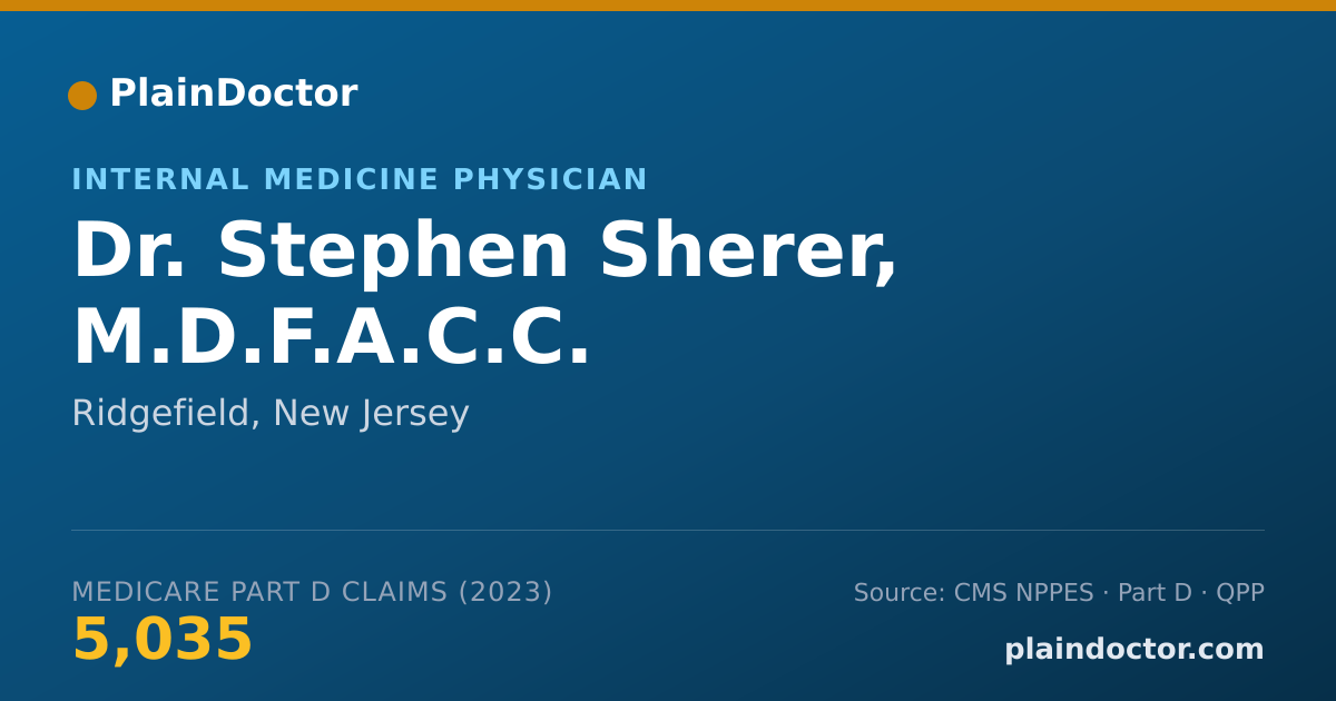 Shareable card for Stephen Sherer, M.D.F.A.C.C. - Internal Medicine Physician, Ridgefield, NJ