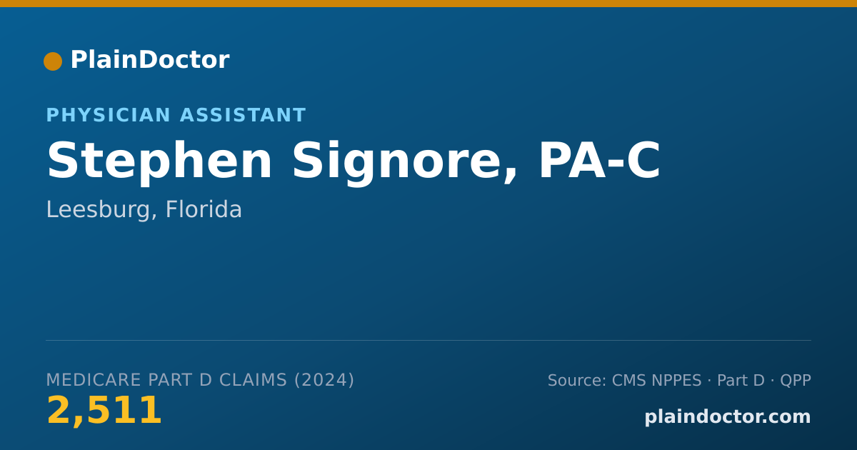 Shareable card for Stephen Signore, PA-C - Physician Assistant, Leesburg, FL
