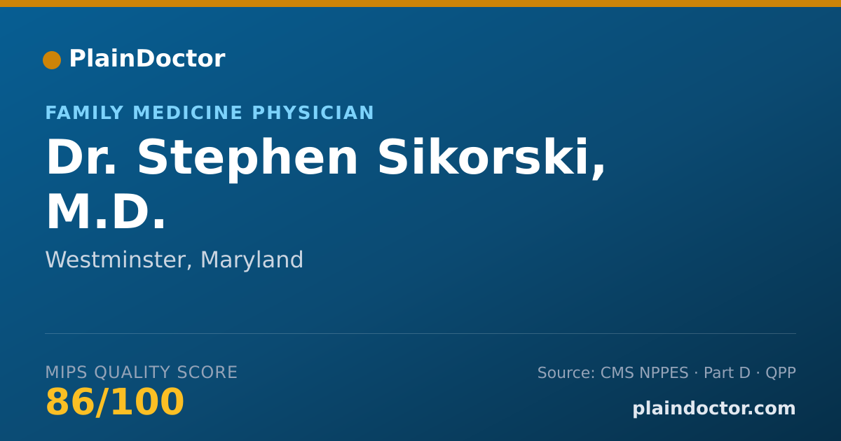 Shareable card for Stephen Sikorski, M.D. - Family Medicine Physician, Westminster, MD
