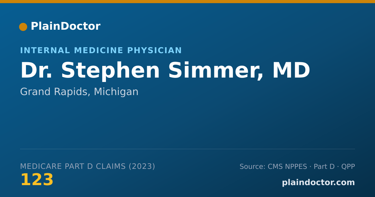 Shareable card for Stephen Simmer, MD - Internal Medicine Physician, Grand Rapids, MI