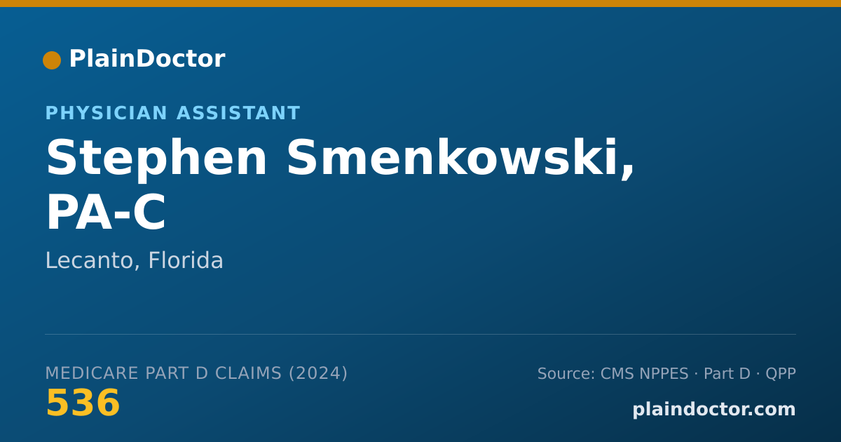 Shareable card for Stephen Smenkowski, PA-C - Physician Assistant, Lecanto, FL