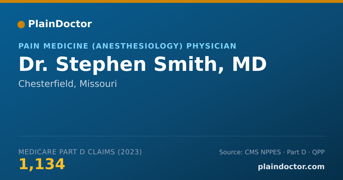 Shareable card for Stephen Smith, MD - Pain Medicine (Anesthesiology) Physician, Chesterfield, MO