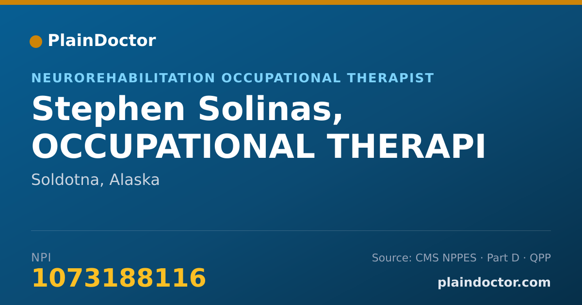 Shareable card for Stephen Solinas, OCCUPATIONAL THERAPI - Neurorehabilitation Occupational Therapist, Soldotna, AK