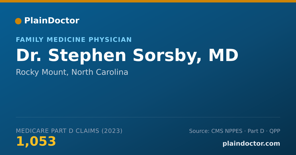 Shareable card for Stephen Sorsby, MD - Family Medicine Physician, Rocky Mount, NC
