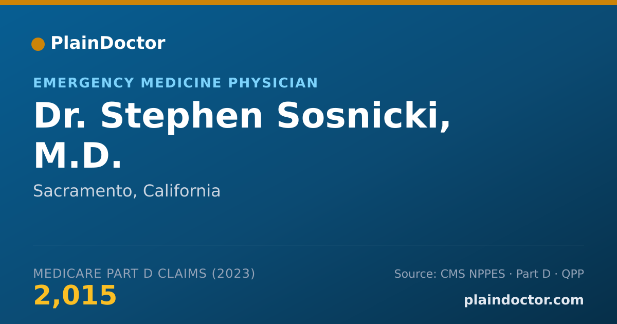 Shareable card for Stephen Sosnicki, M.D. - Emergency Medicine Physician, Sacramento, CA
