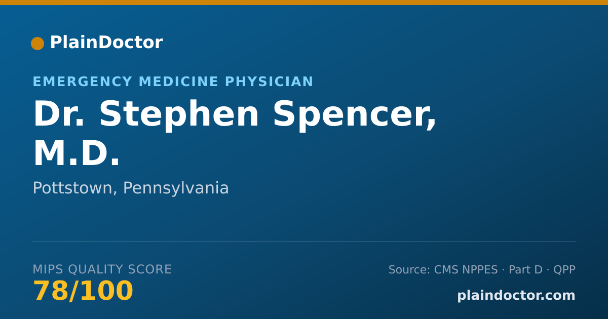 Shareable card for Stephen Spencer, M.D. - Emergency Medicine Physician, Pottstown, PA