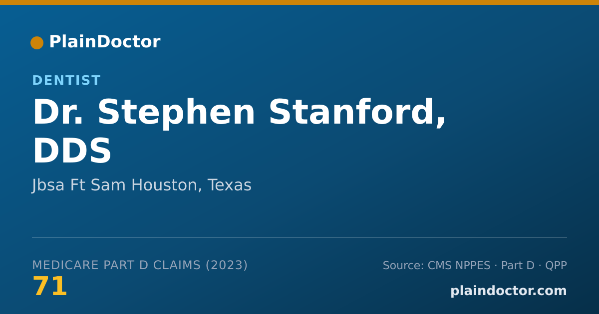 Shareable card for Stephen Stanford, DDS - Dentist, Jbsa Ft Sam Houston, TX