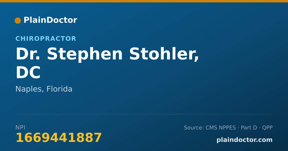 Shareable card for Stephen Stohler, DC - Chiropractor, Naples, FL
