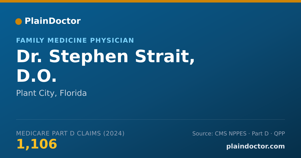Shareable card for Stephen Strait, D.O. - Family Medicine Physician, Plant City, FL