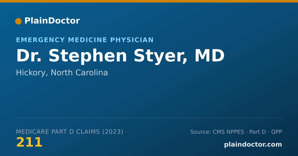 Shareable card for Stephen Styer, MD - Emergency Medicine Physician, Hickory, NC