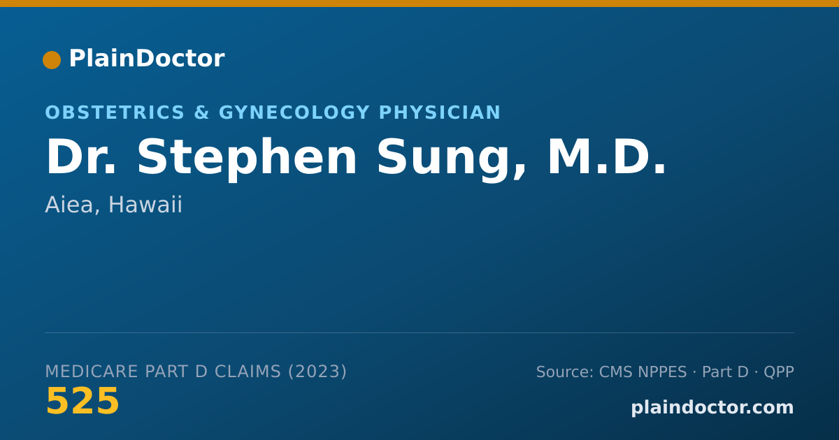 Shareable card for Stephen Sung, M.D. - Obstetrics & Gynecology Physician, Aiea, HI