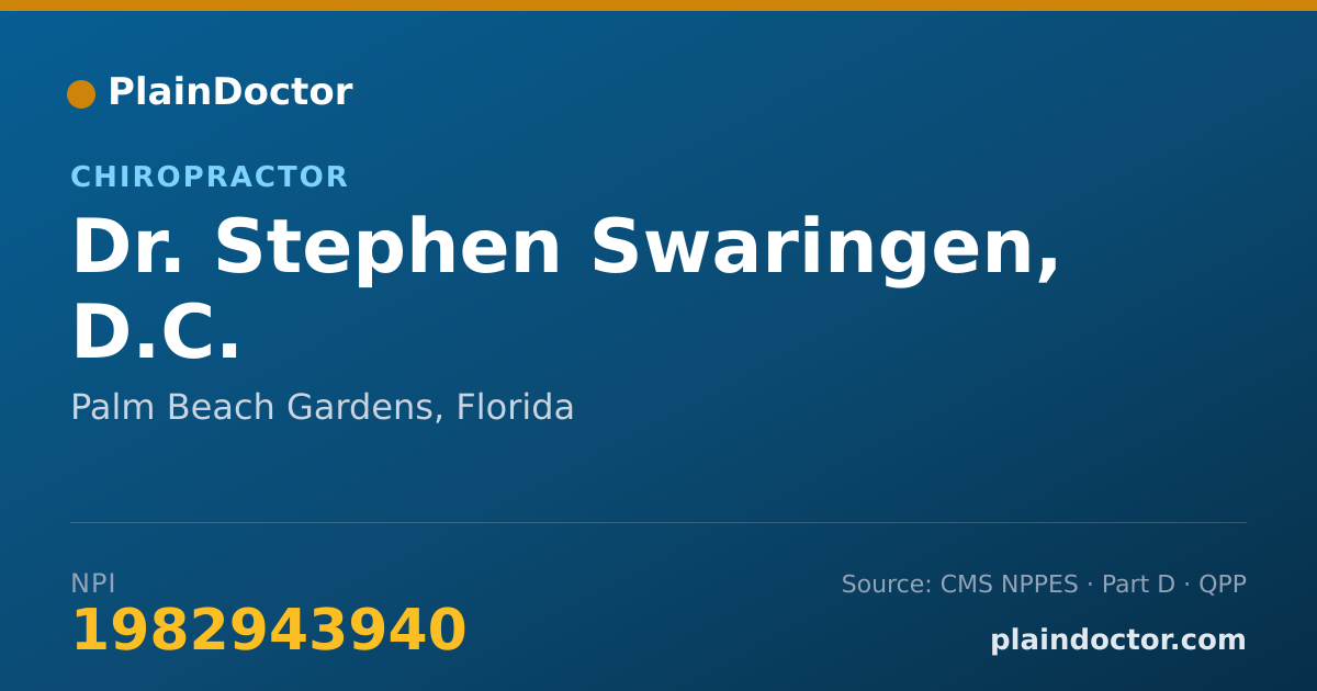 Shareable card for Stephen Swaringen, D.C. - Chiropractor, Palm Beach Gardens, FL