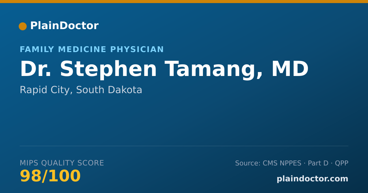 Shareable card for Stephen Tamang, MD - Family Medicine Physician, Rapid City, SD